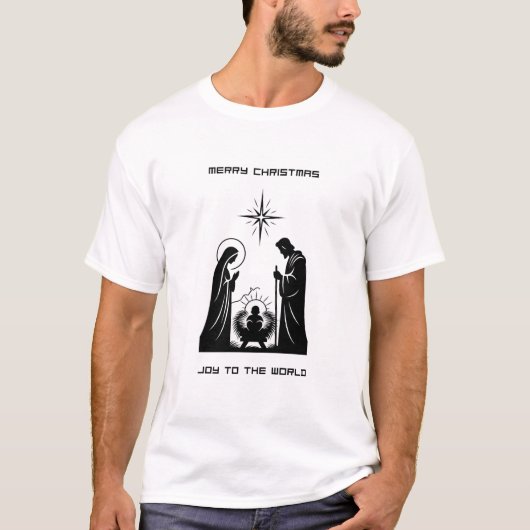 Kerst T-Shirt 'Vreugde voor de Wereld' | Minimalis (Voorkant)