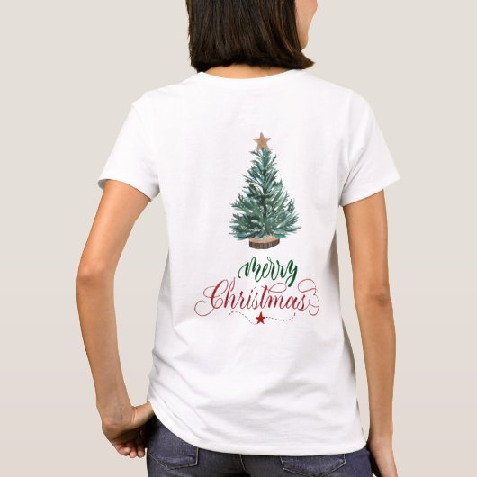 Kerst T-shirt wit (Achterkant)