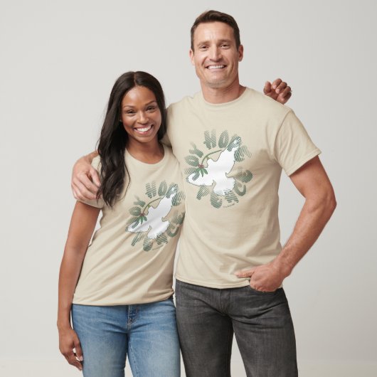 Kerst T-Shirts met Vreugde Hoop Vrede Duif (Unisex)
