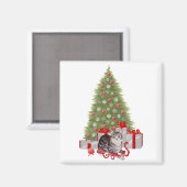 Kerst Tabby bij de Boom Magneet (Voorkant / Achterkant)