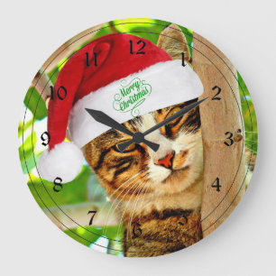 Kerst Tabby Kat in een Boom Grote Klok