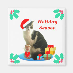 Kerst Tabby Kat Magneet