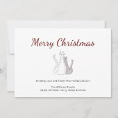Kerst Tabby Katten Tekenen Feestelijke Script Feestdagenkaart (Voorkant)