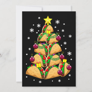 Kerst Taco Boom Ornamente Sneeuw Vakantie Kerstmis Kaart