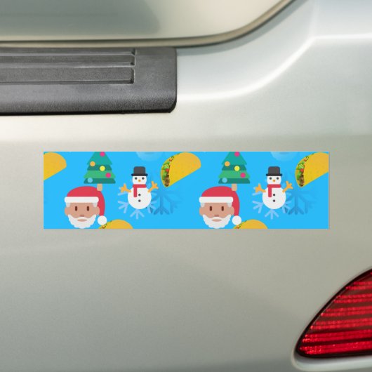 kerst taco emoji bumpersticker (Op auto)