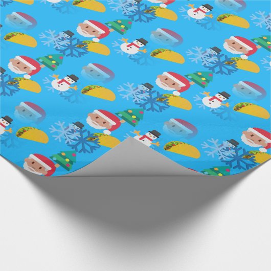 kerst taco emoji cadeaupapier (Hoek)