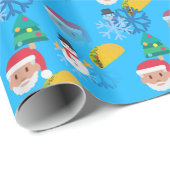 kerst taco emoji cadeaupapier (Rol Hoek)