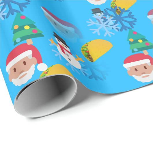 kerst taco emoji cadeaupapier (Rol Hoek)