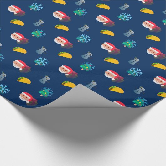 kerst taco emoji cadeaupapier (Hoek)
