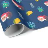 kerst taco emoji cadeaupapier (Rol Hoek)
