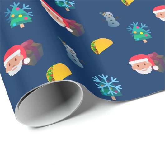 kerst taco emoji cadeaupapier (Rol Hoek)