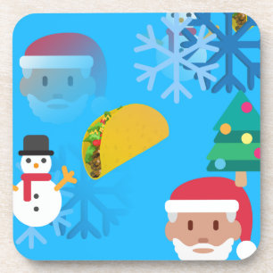 kerst taco emoji drankjes onderzetter