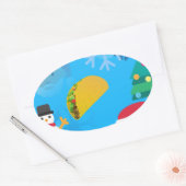 kerst taco emoji ovale sticker (Envelop)