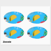 kerst taco emoji ovale sticker (Vel)