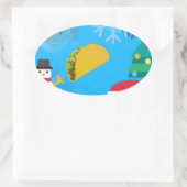kerst taco emoji ovale sticker (Tas)