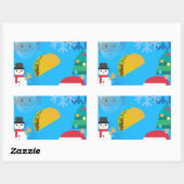 kerst taco emoji rechthoekige sticker (Vel)