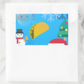 kerst taco emoji rechthoekige sticker (Tas)