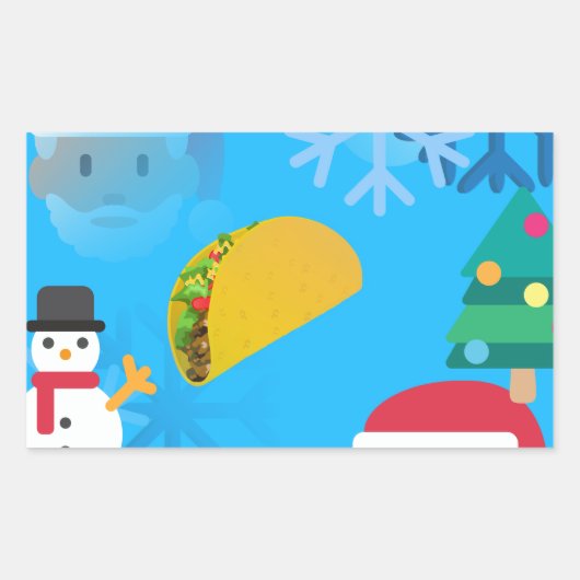 kerst taco emoji rechthoekige sticker (Voorkant)