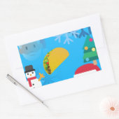 kerst taco emoji rechthoekige sticker (Envelop)