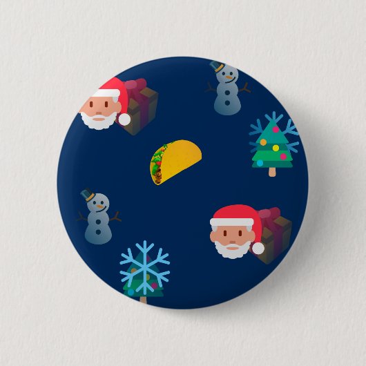 kerst taco emoji ronde button 5,7 cm (Voorkant)