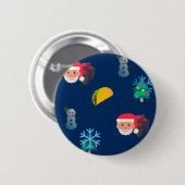 kerst taco emoji ronde button 5,7 cm (Voorkant /achterkant)