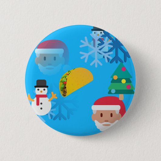 kerst taco emoji ronde button 5,7 cm (Voorkant)