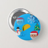 kerst taco emoji ronde button 5,7 cm (Voorkant /achterkant)