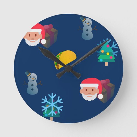 kerst taco emoji ronde klok (Voorkant)