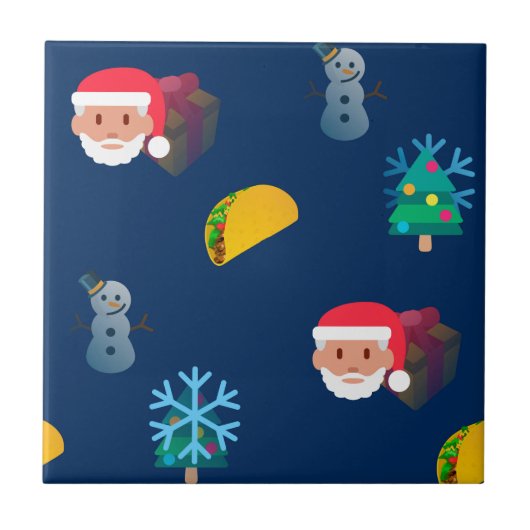 kerst taco emoji tegeltje (Voorkant)