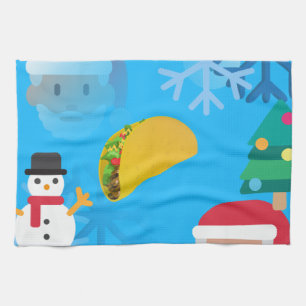 kerst taco emoji theedoek
