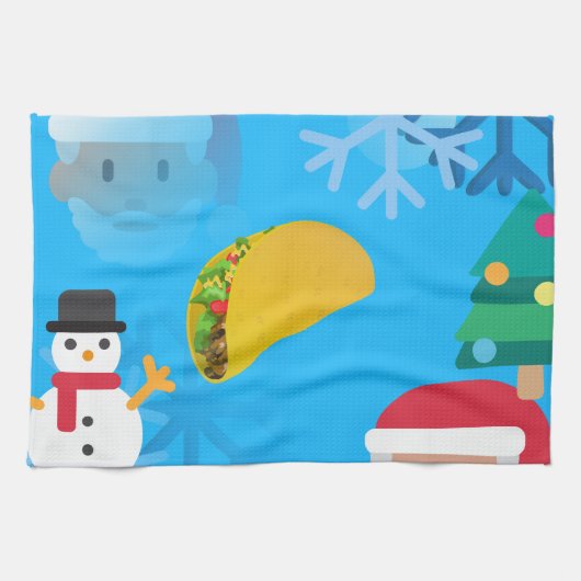 kerst taco emoji theedoek (Horizontaal)
