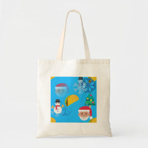 kerst taco emoji tote bag