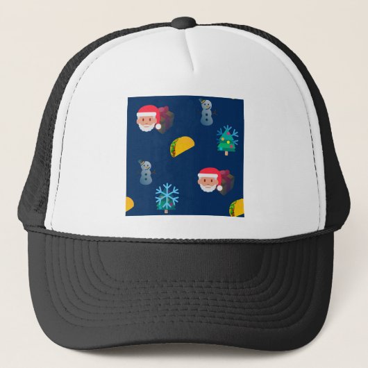 kerst taco emoji trucker pet (Voorkant)