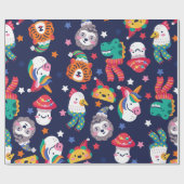 kerst taco paddestoel kip tijger cadeaupapier (Vlak)