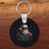 Kerst Tactische Kerstman Gift Idee Sleutelhanger (Voorkant)