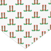 Kerst tafel loper met schattige elf voeten print (Hoek)