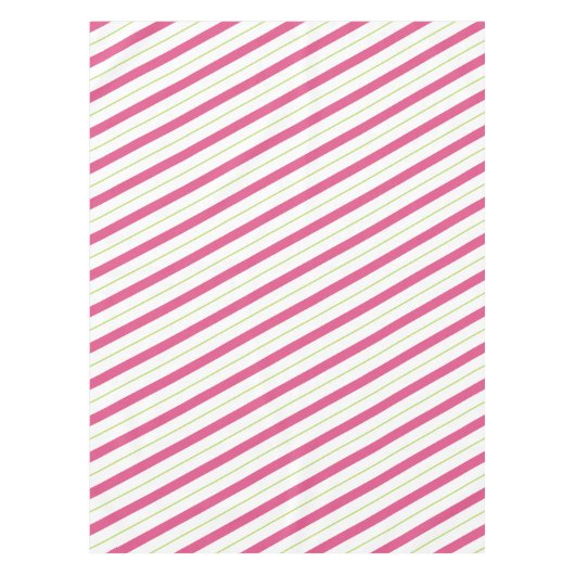 Kerst Tafeldoek Roze en Groene Strepen Tafelkleed (Voorkant)