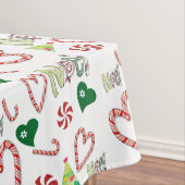Kerst tafelkleed, pepermunt snoepjes Noel Tafelkleed (Voorbeeld)