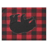 Kerst Tafelkleed Rood Plaid Zwart Beer (Voorkant (Horizontaal))