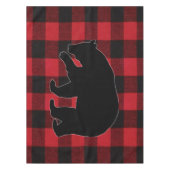 Kerst Tafelkleed Rood Plaid Zwart Beer (Voorkant)