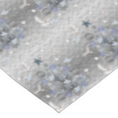 Kerst tafelkleed, vrolijk blauw zilveren boom tafelkleed (Gekanteld)