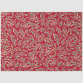 Kerst takken en bessen op rood tissuepapier (Voorkant)