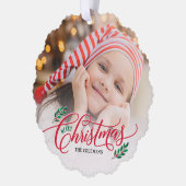 Kerst takken Foto Ornament Kerst Kaart (Links)