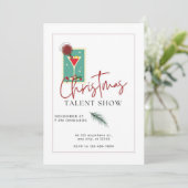 Kerst talentenjacht feestdagenkaart (Staand voorkant)