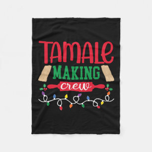 Kerst Tamale maken Crew Mexicaanse eten Familie M Fleece Deken