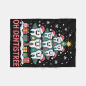 Kerst Tandarts Team Oh Dentistree Fleece Deken (Voorkant (Horizontaal))