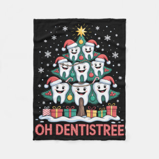Kerst Tandarts Team Oh Dentistree  Fleece Deken
