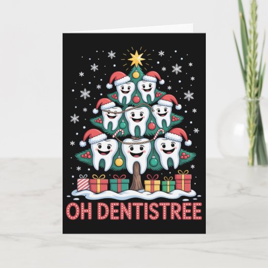Kerst Tandarts Team Oh Dentistree Kaart (Voorkant)
