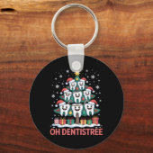 Kerst Tandartsenteam Oh Dentistree  Sleutelhanger (Voorkant)