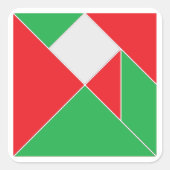 Kerst Tangram Puzzel Stickers (Voorkant)